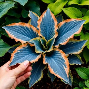 Хоста Океан Вью купить по цене от 960р. в интернет-магазине «Посадика» с доставкой почтой в в Киришие и по всей России – [изображение №1].