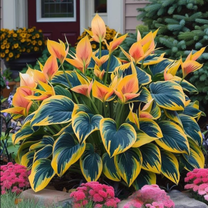 Хоста Флейм Данс купить по цене от 650р. в интернет-магазине «Посадика» с доставкой почтой в в Киришие и по всей России – [изображение №1].