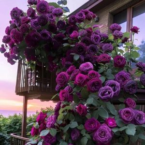 Роза Плетистая Плум Пэшн купить по цене от 610р. в интернет-магазине «Посадика» с доставкой почтой в в Киришие и по всей России – [изображение №1].